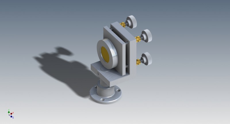 Here is the CAD model of the first mirror mount.