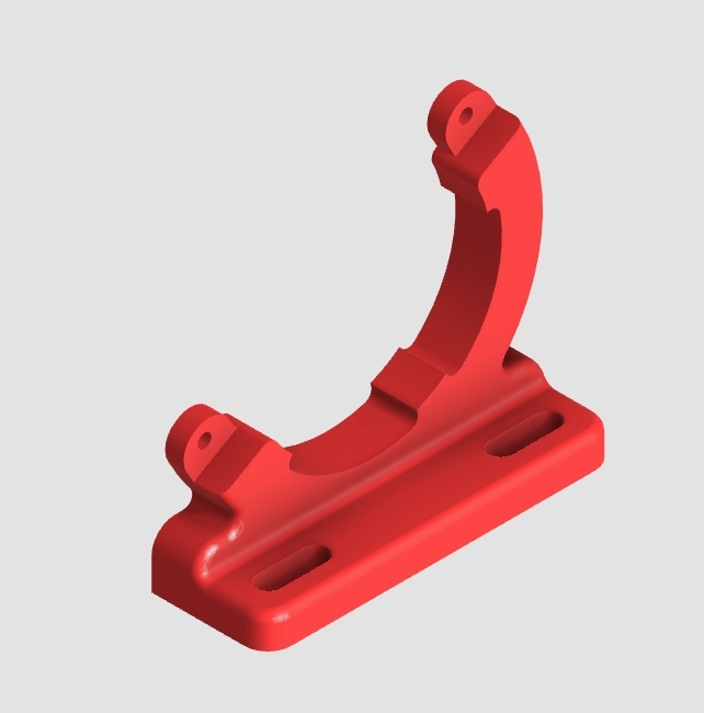 Here is the detail of the 3D printed laser tube mount.