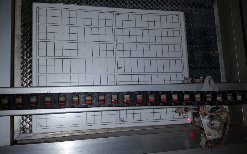 Calibration Grid showing beam off by 2mm right