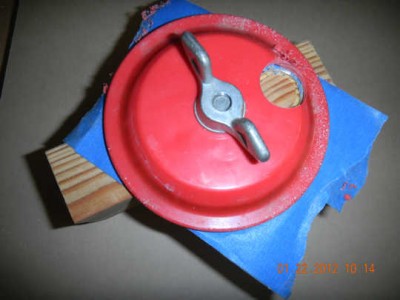 thats the complete setup I put it in my vize press and use a 7/8 hole saw for metall